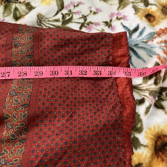 Vintage Silk Midi Skirt Womens Paisley Pleated 70s Made in USA Boho Hippie - Picture 7 of 9